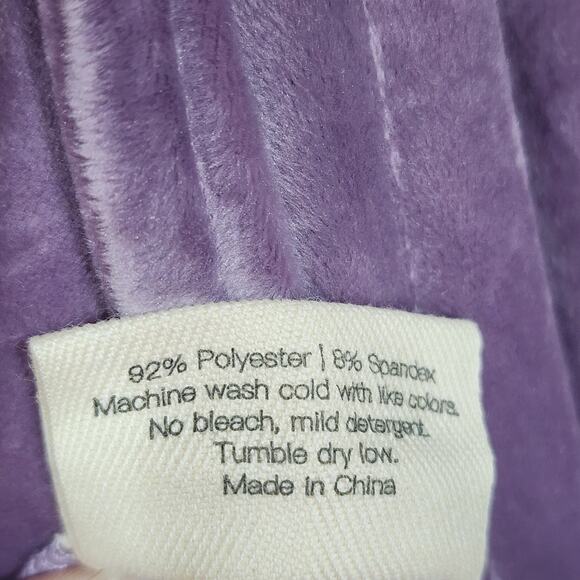 Pure Fiber Robe Velvety Soft Velour Bathrobe Lilac Size Small Warm Soft Fuzzy - Picture 5 of 7